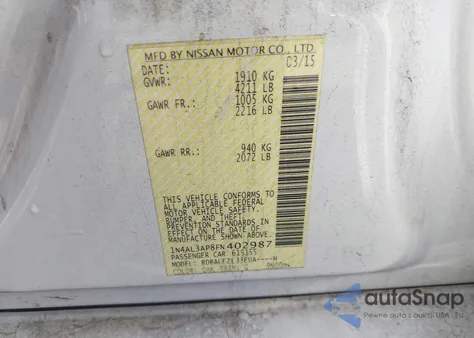 2015 Nissan Altima 2.5 S из США, поврежденный, VIN 1N4AL3AP8FN402987